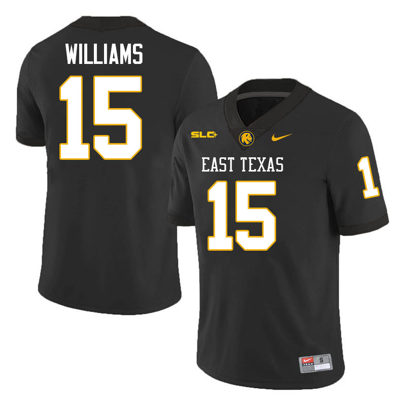 East Texas A&M Lions #15 Cinque Williams College Football Jerseys,Uniforms-Black